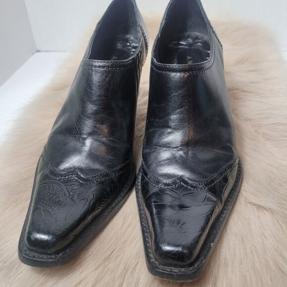 Antonio Melani Leather Heel Western Ankle Boot Size 6.5 - Picture 2 of 10